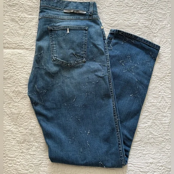 Stella McCartney Blue Star Embroidered Jeans - Picture 2 of 7